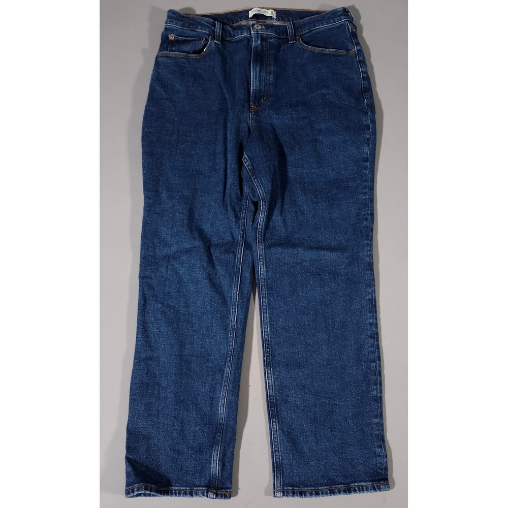 Abercrombie & Fitch Ankle Straight Jeans‎ Womens 31/12 Dark Blue Ultra High Rise